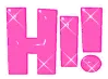 hi text pink