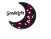 Good Night Gothic Purple Moon With White Stars And Glittering Black