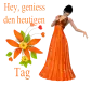 Woman stands to flower