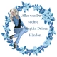Woman sits in the flower wreath