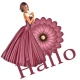 Woman stands on flower