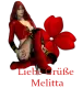 Woman sitting on flowers