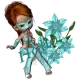 Woman sitting on flowers