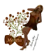 Woman stands on flowers
