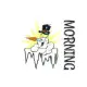 Snowing on a Snowman Saying MORNING"
