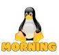 Animated Penguin saying "MORNING"