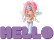 HELLO, FAIRY, CUTE, TEXT, GREETINGS