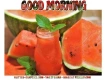 GOOD MORNING, WATERMELON, FOOD, TEXT, GREETINGS