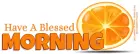 HAV A BLESSED MORNING, FRUIT, ORANGE, GREETINGS