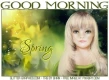 GOOD MORNING, SPRING, GIRL, DRAWING, TEXT