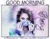 GOOD MORNING SPRING, FLOWERS, GIRL, TEXT