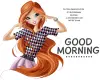 GOOD MORNING, CARTOON, GIRL, TEXT