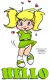 Hello, CARTOON, GIRL, GREETINGS, TEXT