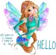Hello, CARTOON, GIRL, GREETINGS, TEXT