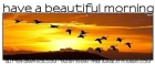have a beautiful morning, SUNRISE, BIRDS, TEXT