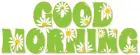 GOOD MORNING, LIME, DAISIES, GREETINGS, TEXT