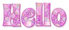 HELLO, PINK, HEARTS, TEXT, GREETINGS