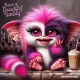 Sweet little girl monster pink purple