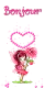 girl with falling hearts
