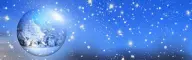 Beautiful Blue Ornament Banner With Animated Snowfall