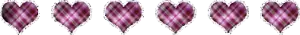 purple plaid hearts
